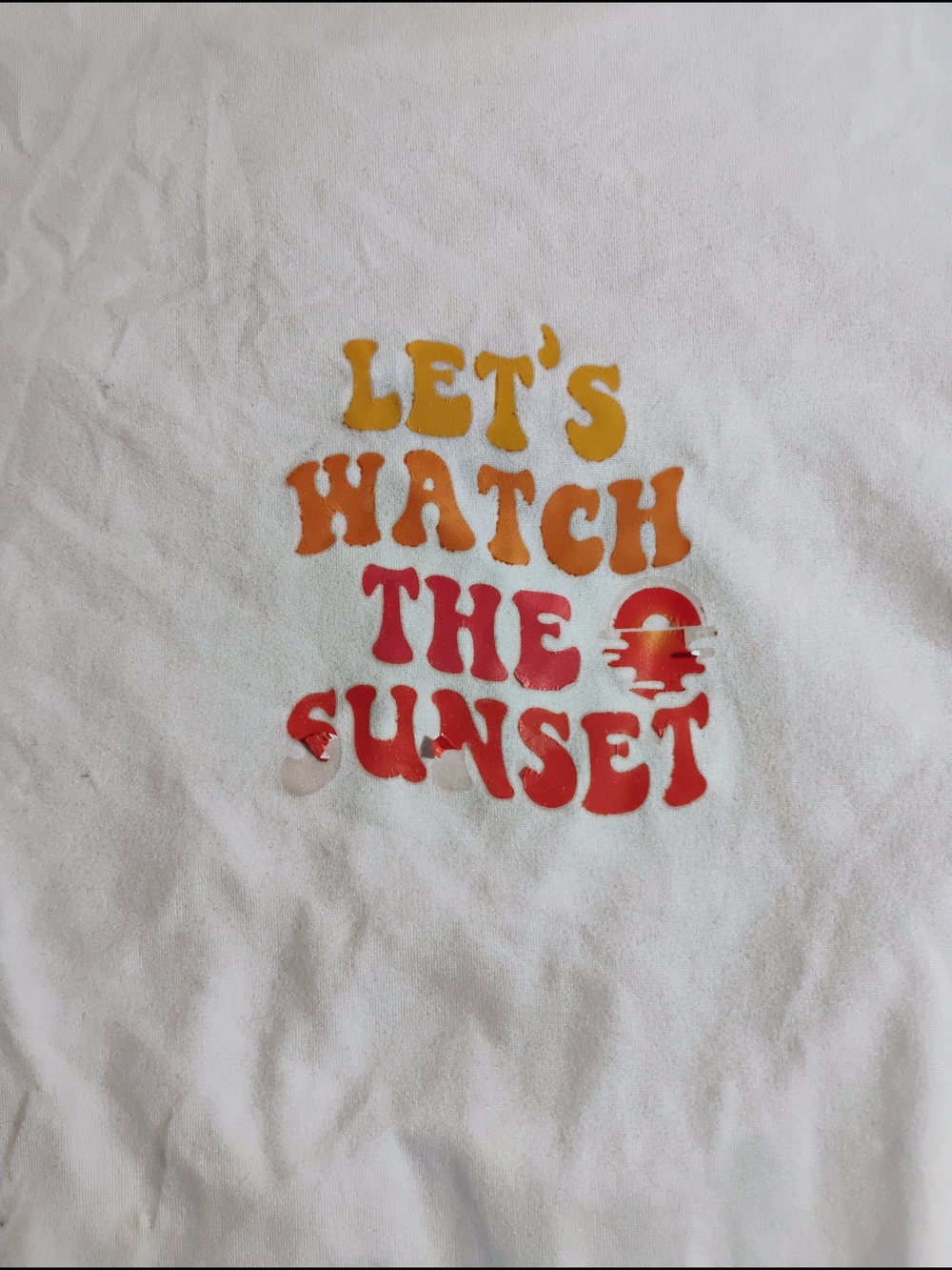 Men's White Graphic Tee - "Let's Watch the Sunset" - Picture 2 of 4